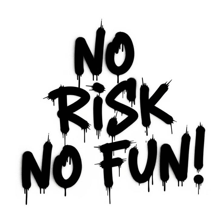 No Risk No Fun — graffiti drip typography