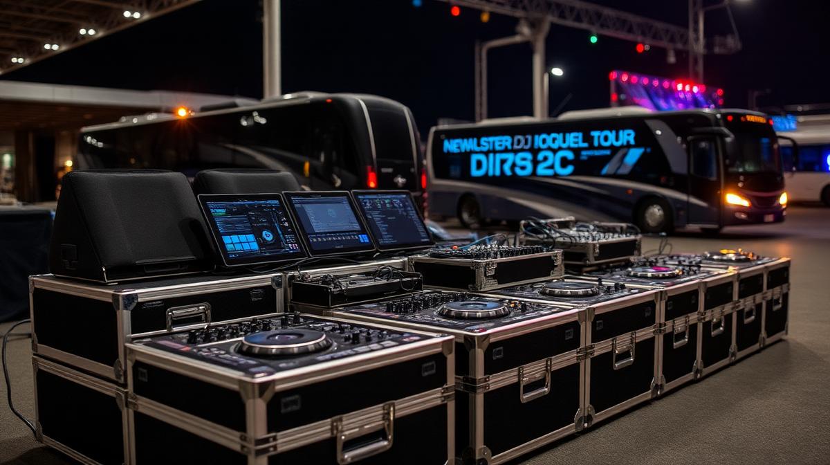 Cover image for the article "How to Prepare a DJ Tour: From Booking to Stage" — touring